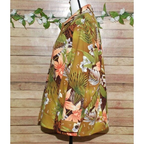 Allison Daley Hawaiian Floral Button Front Jacket Size 18 Long Sleeve Shaket - Picture 5 of 12